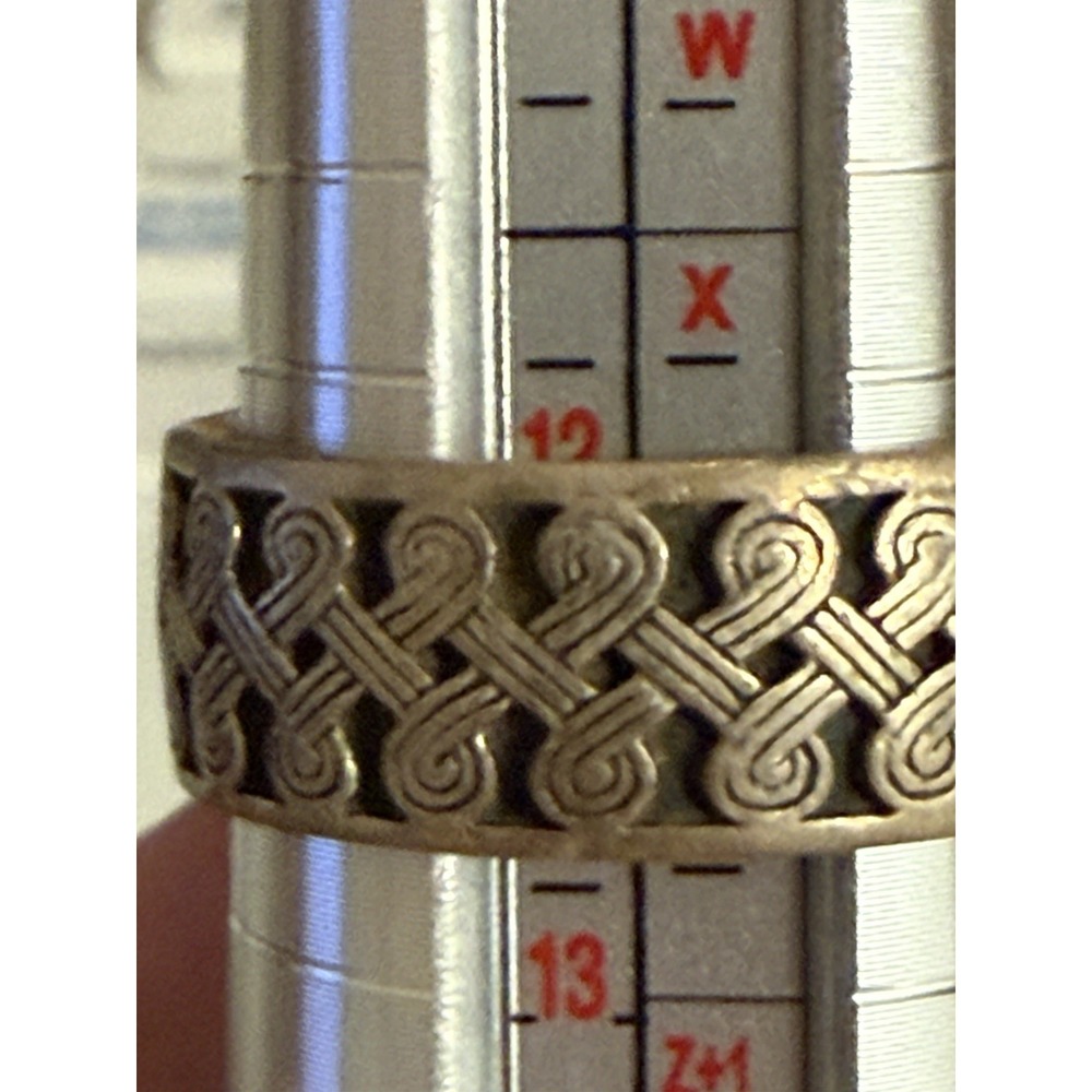 Sterling Silver 925 Celtic Knot Braided Band Ring Size 12.5 Handmade Nickel-Free